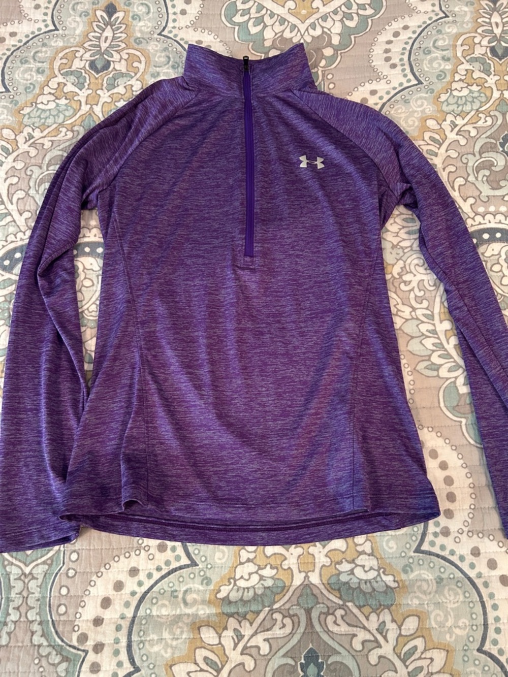 Under Armour Heathered Purple Quarter-Zip Athletic Top